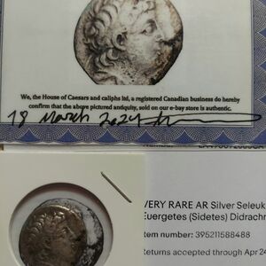 Ancient Silver Coin with Certificate